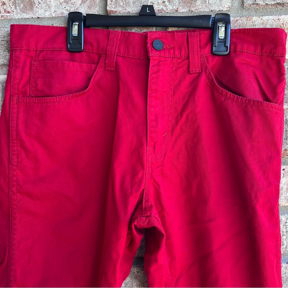 🍒💣 Levi’s 513 red lightweight denim jeans - Picture 2 of 11